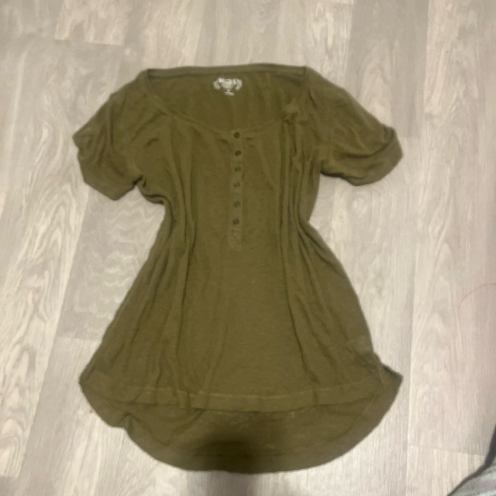 Mudd‎ Olive Button-Front Blouse